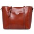 E6709 - Miss Lulu Trendy Womens Tote Bags Wax Leather - Brown E6709 - Miss Lulu Trendy Womens Tote Bags Wax Leather - Brown